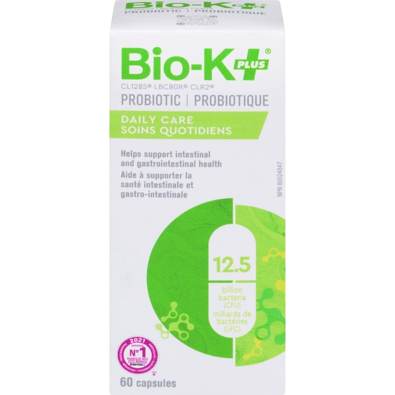 Bio-K+ Daily Care 12.5 Billion Probiotic Capsules, 60 Capsules