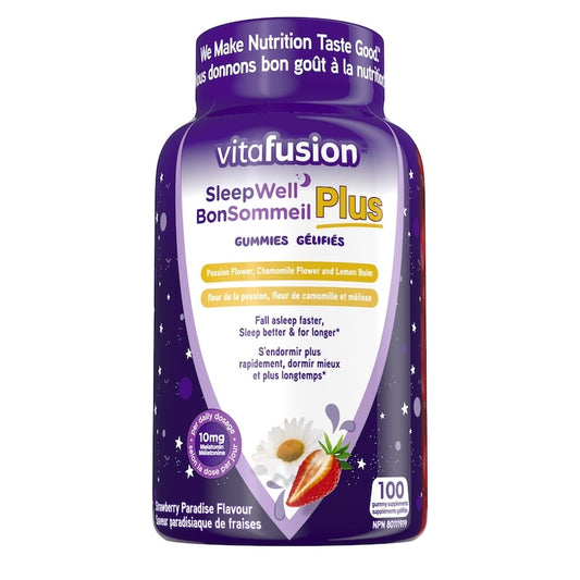 Vitafusion SleepWell Plus Melatonin Gummies, 10 mg, 100 Gummies