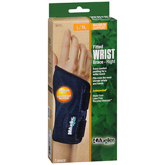 Mueller Green Fitted Wrist Brace, Right Hand, Large/XL