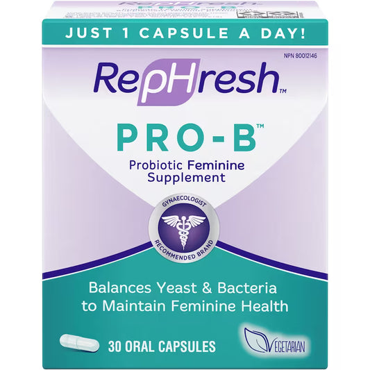 RepHresh Pro-B Probiotic Feminine Supplement, 30 Capsules