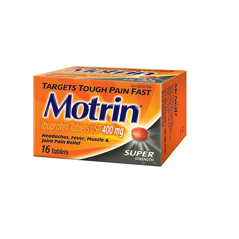 Motrin Super Strength Ibuprofen 400 mg Tablets, 16 Tablets