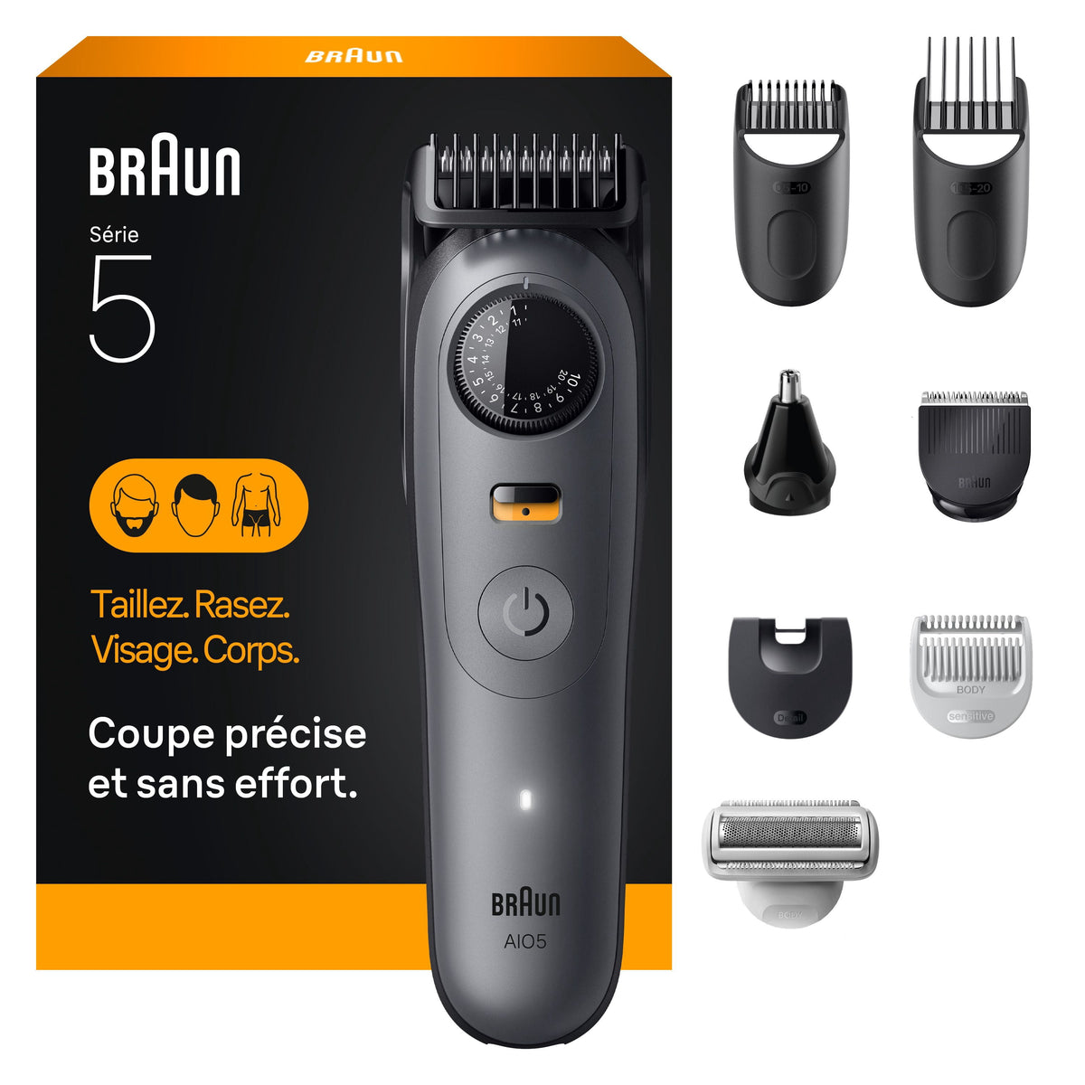 Braun All-in-One Series 5 Trimmer Kit AIO5510, Moonstone Grey