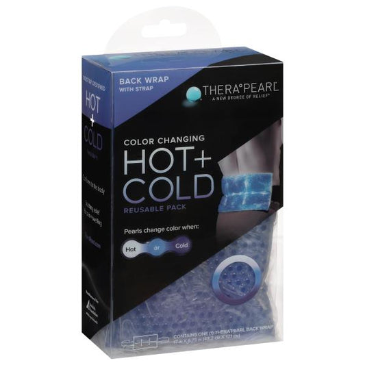 TheraPearl Back Wrap with Strap, Reusable Hot & Cold Pack, 360 mL