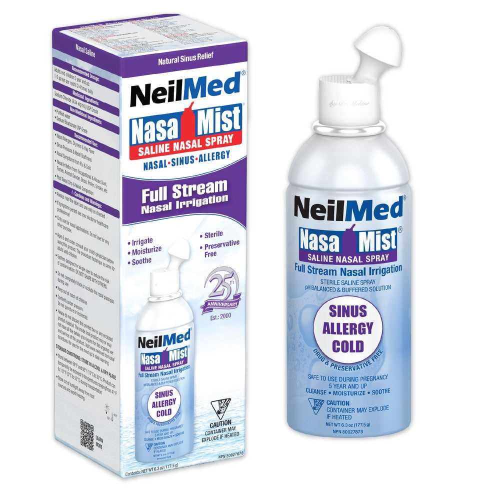 NeilMed NasaMist Full Stream Saline Nasal Spray, 177 mL