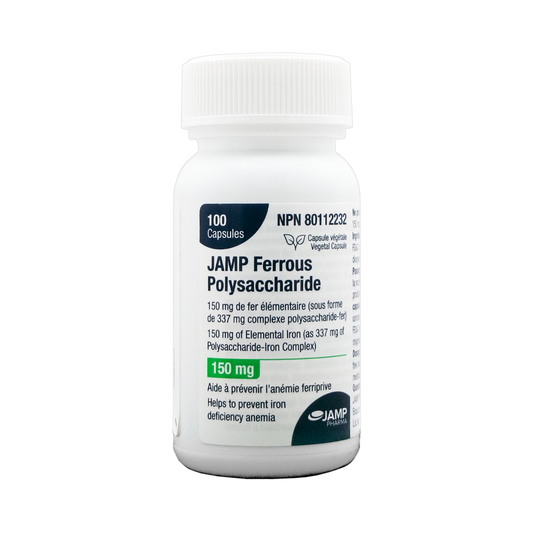 JAMP Ferrous Polysaccharide 150 mg Capsules, 100 Capsules