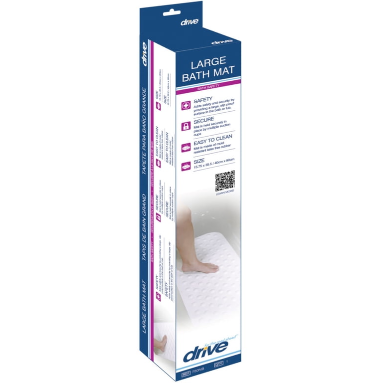 Drive Medical Large White Bathtub Shower Mat