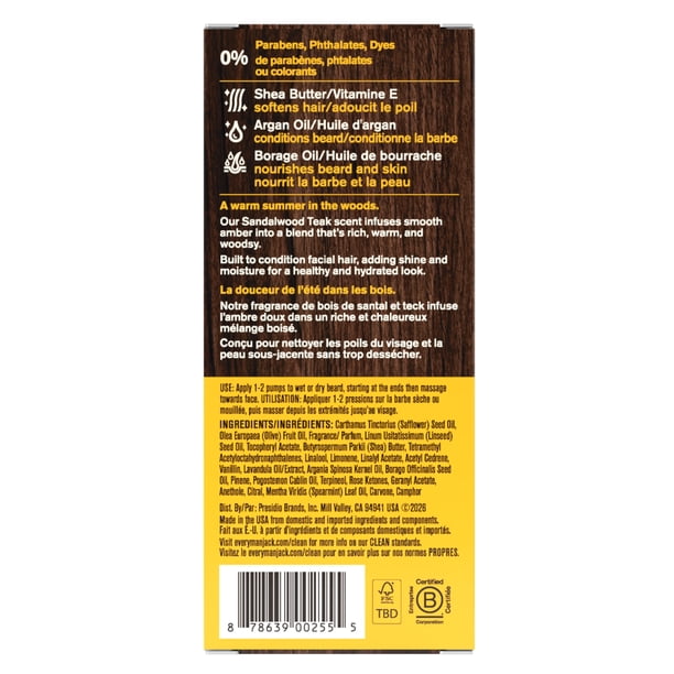 Every Man Jack Sandalwood Hydrating Beard Oil, 30 mL
