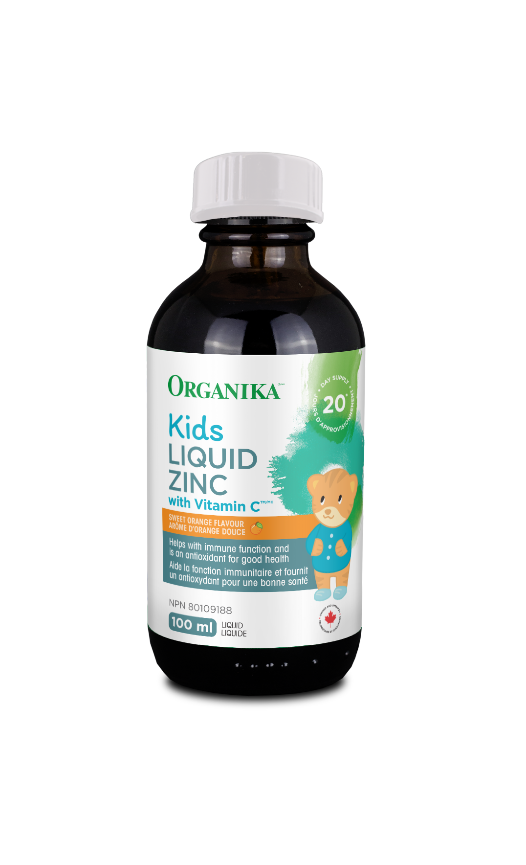 Organika Kids Liquid Zinc with Vitamin C, 100 mL