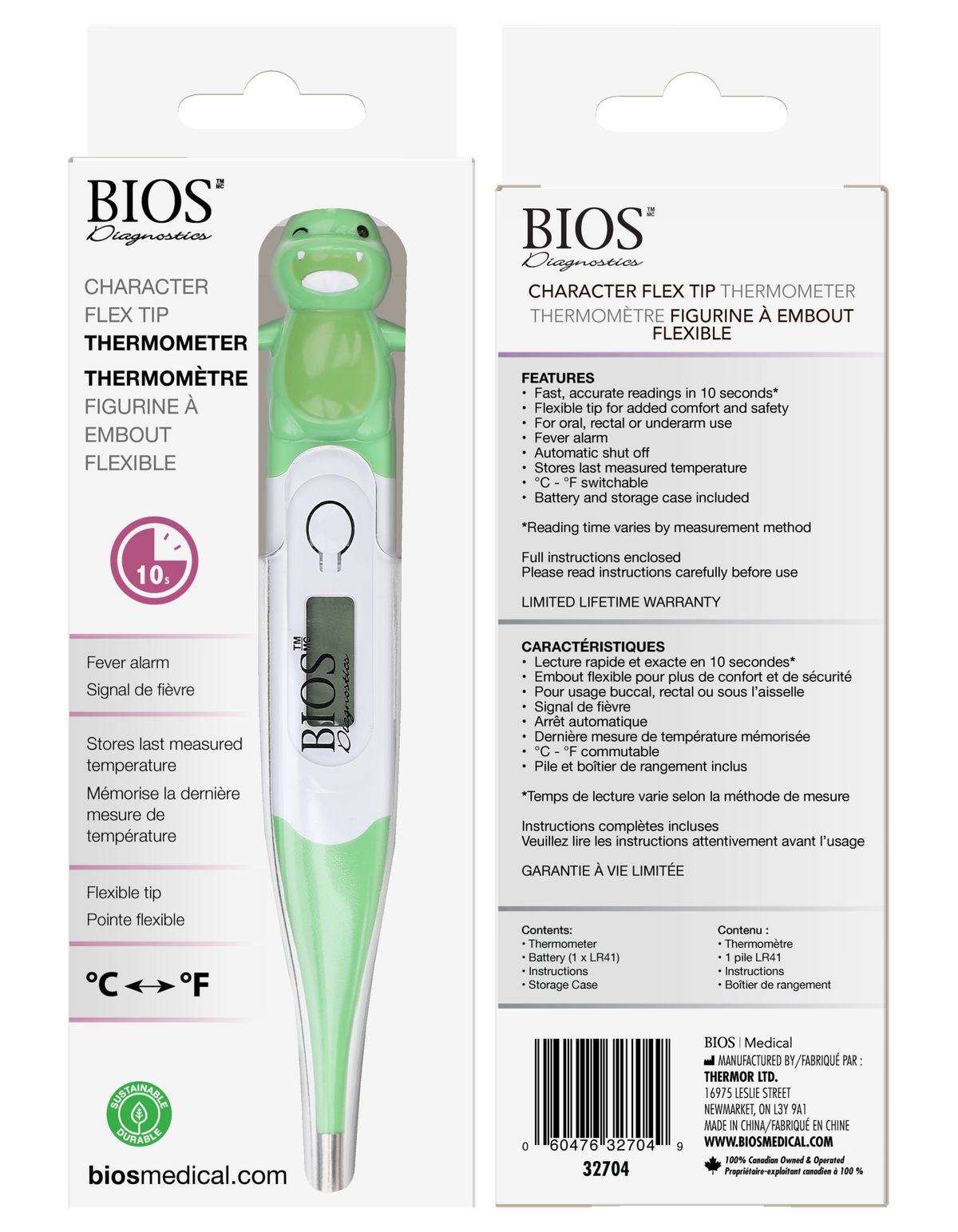 BIOS Diagnostics Character Flex-Tip Thermometer