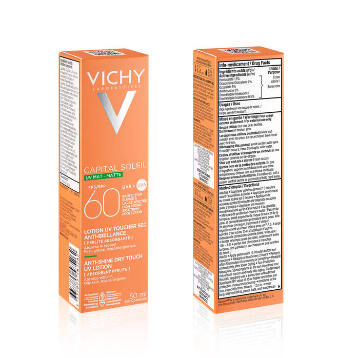 Vichy Capital Soleil Anti-Shine Dry Touch UV Face Lotion SPF 60, 50 mL