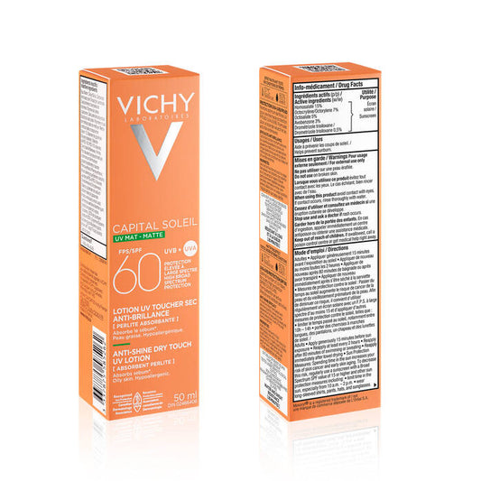 Vichy Capital Soleil Anti-Shine Dry Touch UV Face Lotion SPF 60, 50 mL