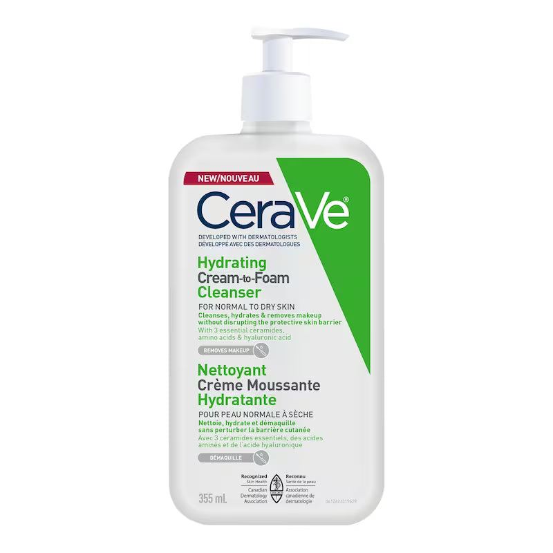 CeraVe Hydrating Cream-to-Foam Cleanser 355 mL