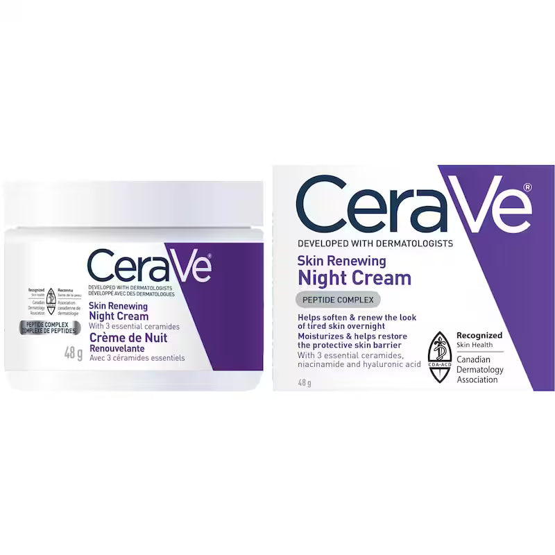 CeraVe Skin Renewing Night Cream with Peptides & Niacinamide, 48 g