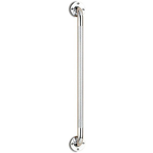 AquaSense Knurled Chrome Grab Bar with Rotating Flange, 24 in
