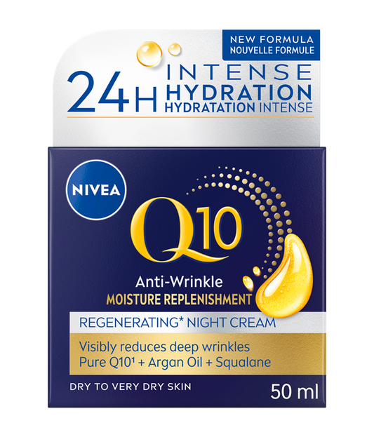 NIVEA Q10 Moisture Replenishment Night Cream, 50 mL