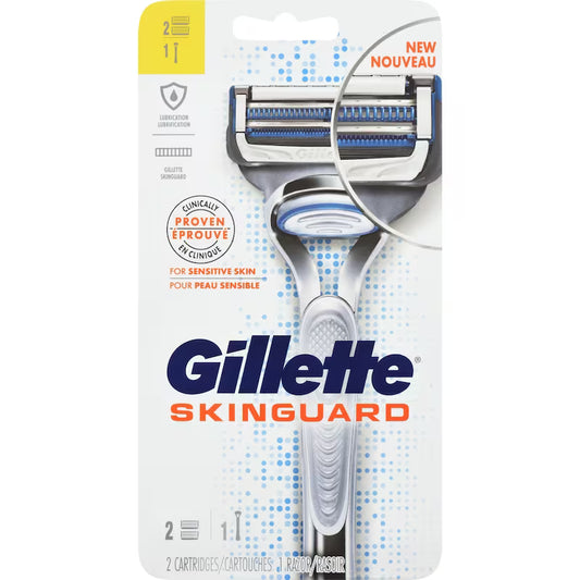 Gillette SkinGuard Razor Handle with 2 Blade Refills