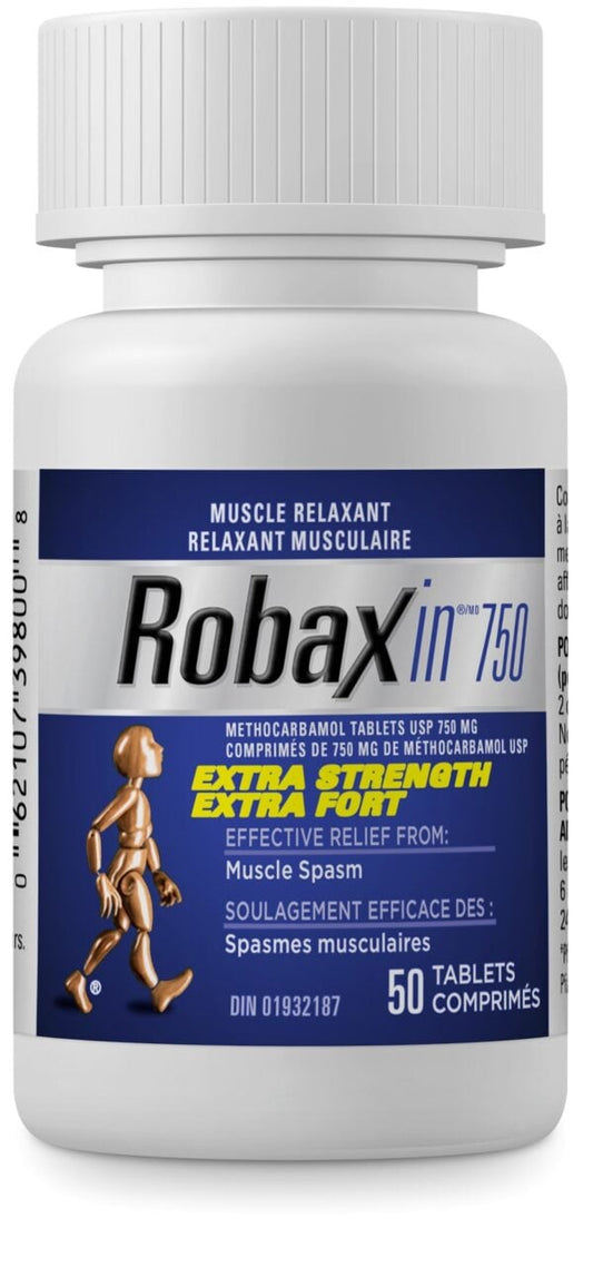 Robaxin 750 mg Muscle Relaxant – 50 Tablets