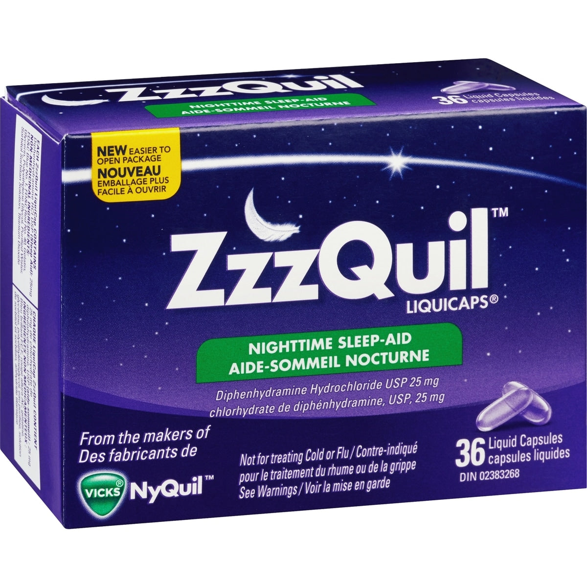 ZzzQuil Nighttime Sleep-Aid LiquiCaps, 36 Count
