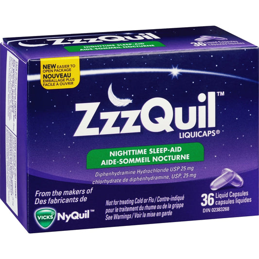 ZzzQuil Nighttime Sleep-Aid LiquiCaps, 36 Count
