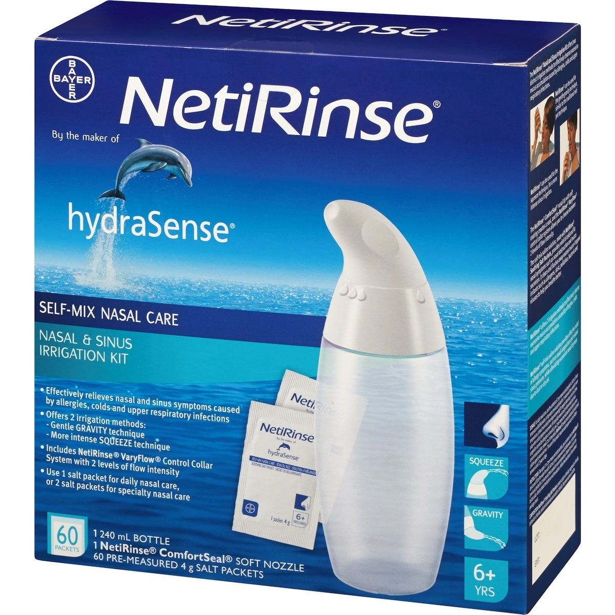 hydraSense NetiRinse 2-in-1 Nasal & Sinus Irrigation Kit