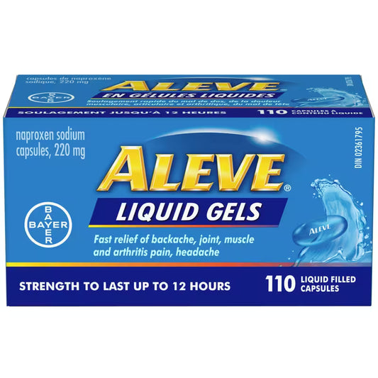 Aleve Liquid Gels Naproxen Sodium 220 mg, 110 Liquid-Filled Capsules