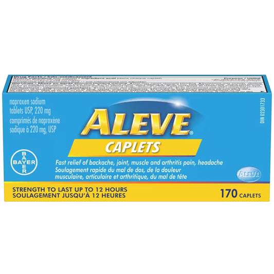 Aleve Caplets Naproxen Sodium 220 mg, 170 Caplets