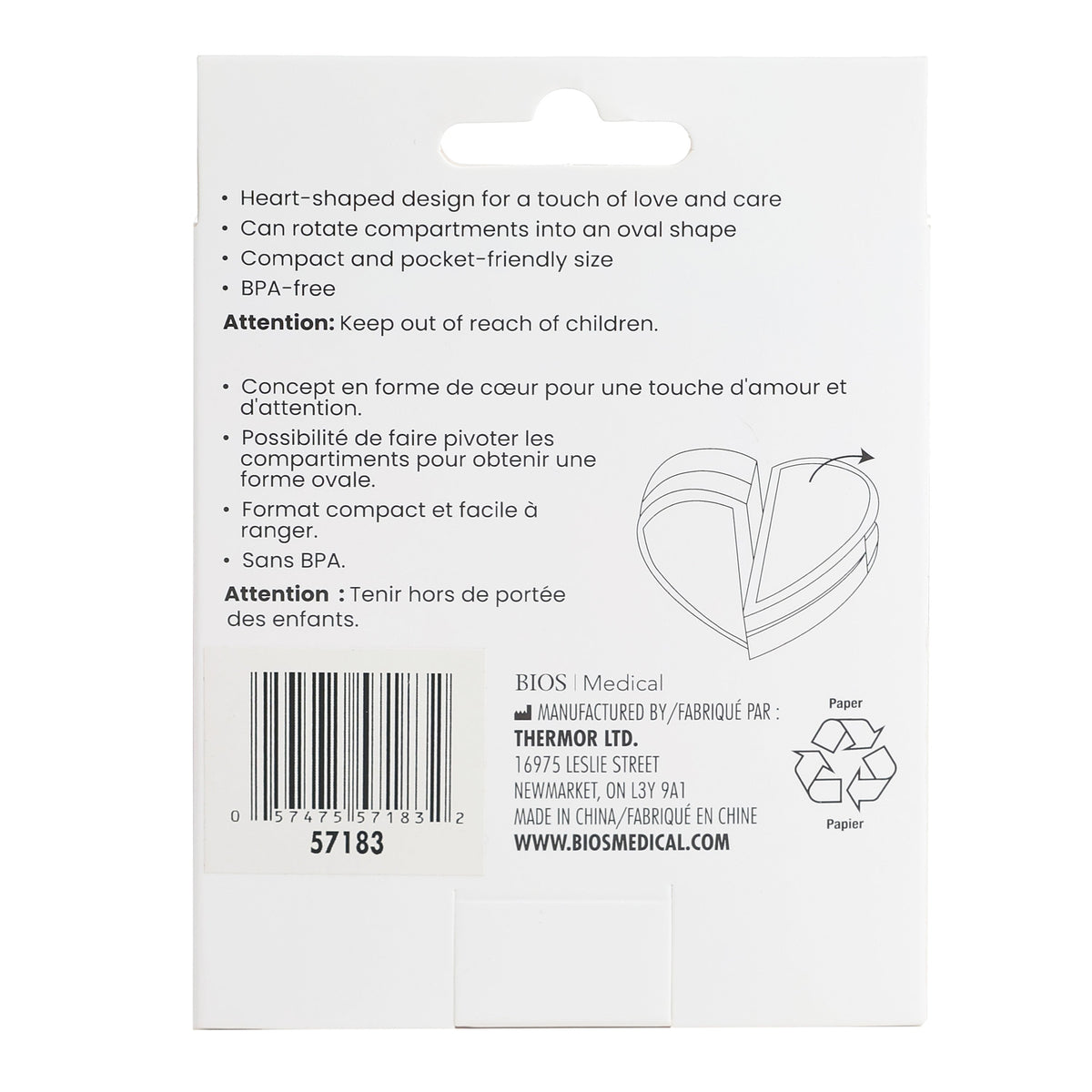 BIOS Living Red Heart Pillbox
