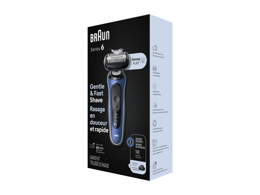 Braun Series 6 6120s Solo Wet & Dry Electric Shaver with Precision Trimmer, Blue