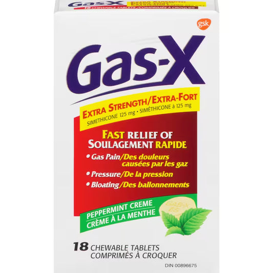 Gas-X Extra Strength Peppermint Chewable Tablets, 18 Count