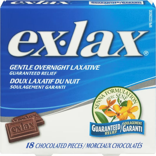 EX-LAX SENNA CHOC PIECES 18S