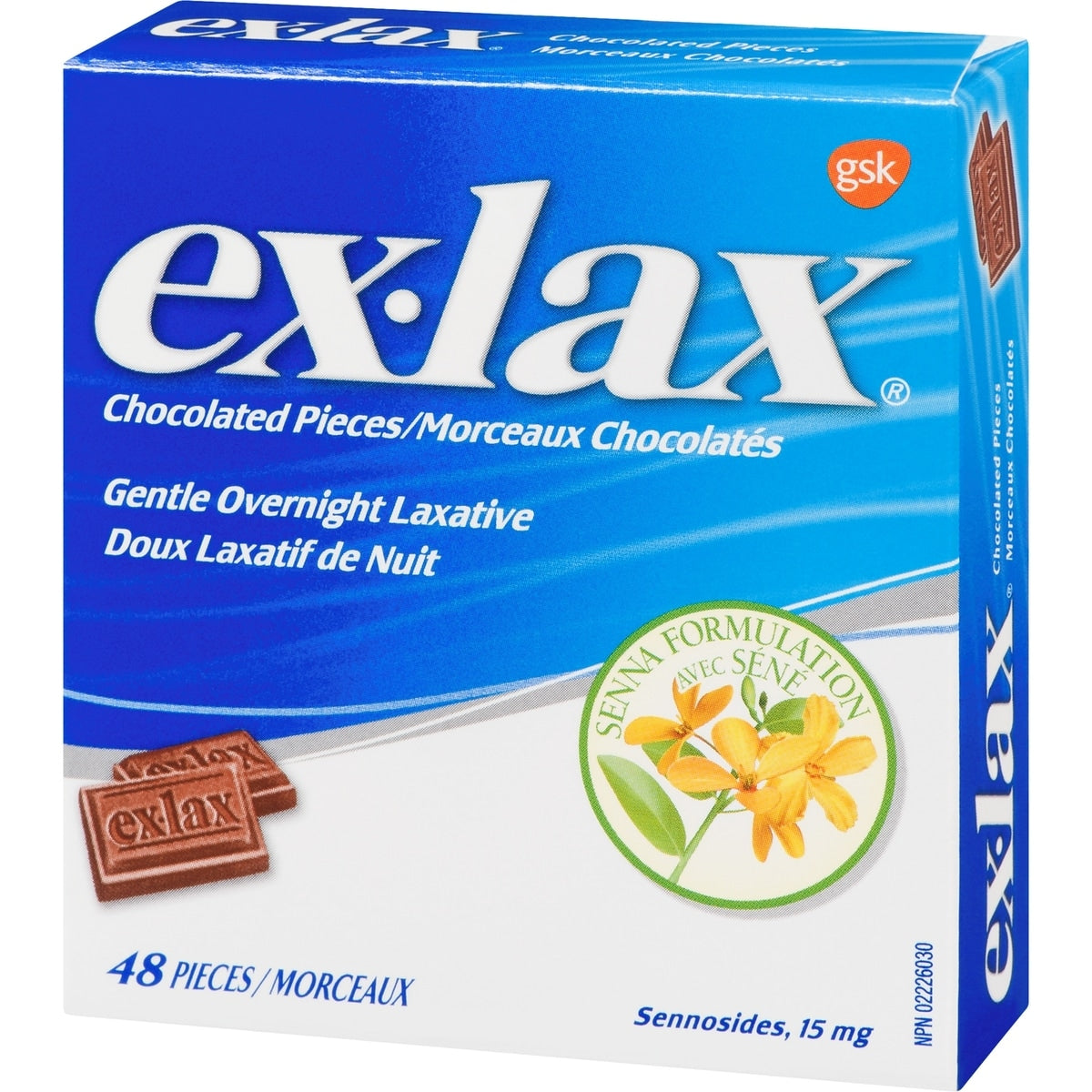 Ex-Lax Chocolated Pieces 15 mg, 48 Count