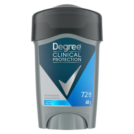 Degree Men Clinical Protection Clean Antiperspirant Deodorant Stick, 48 g