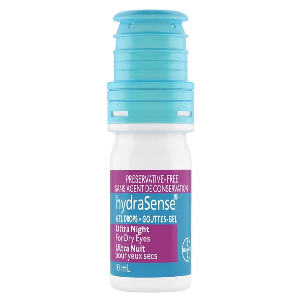 hydraSense Ultra Night Gel Drops for Dry Eyes, 10 mL