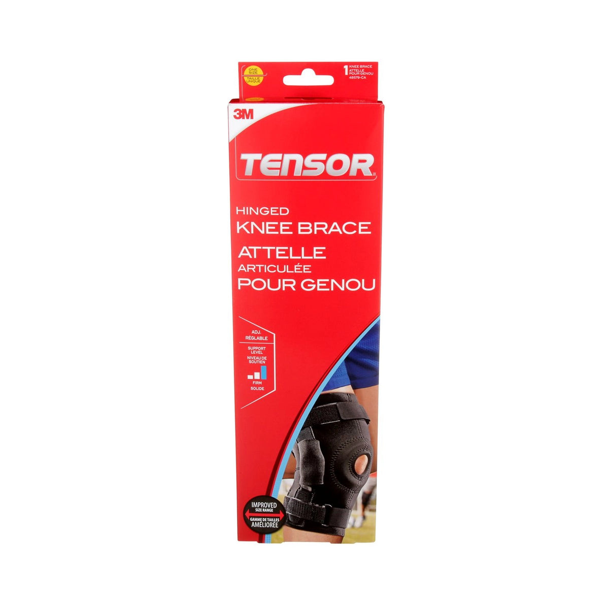 Tensor Hinged Knee Brace, Adjustable, Black
