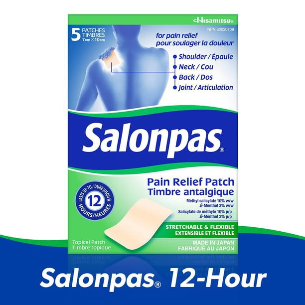 Salonpas 12 Hour Pain Relief Patch, 5 Patches