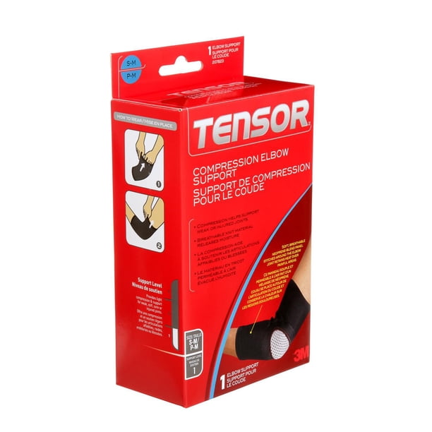 Tensor Compression Elbow Support, Small/Medium, Black