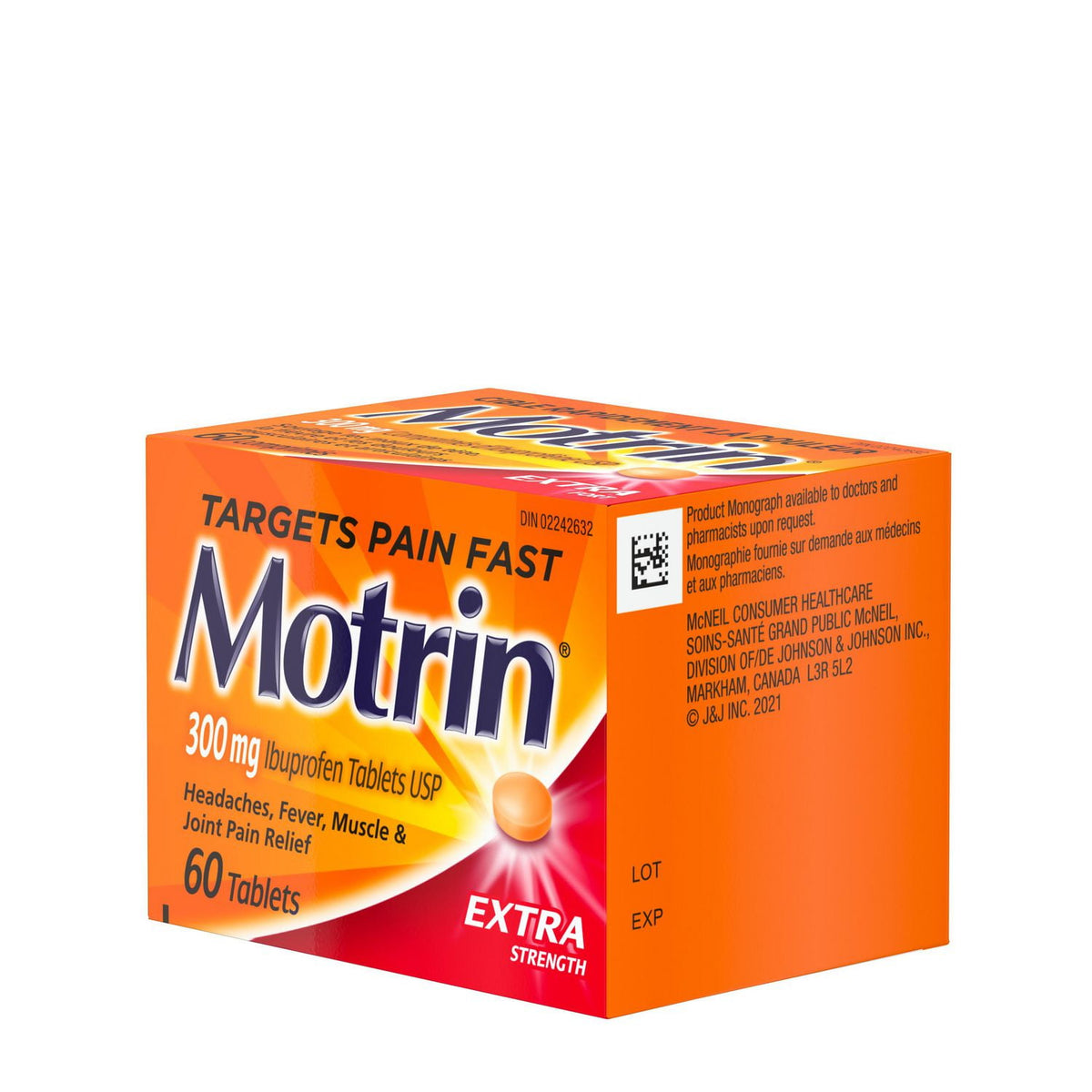 Motrin Extra Strength Ibuprofen 300 mg Tablets, 60 Count