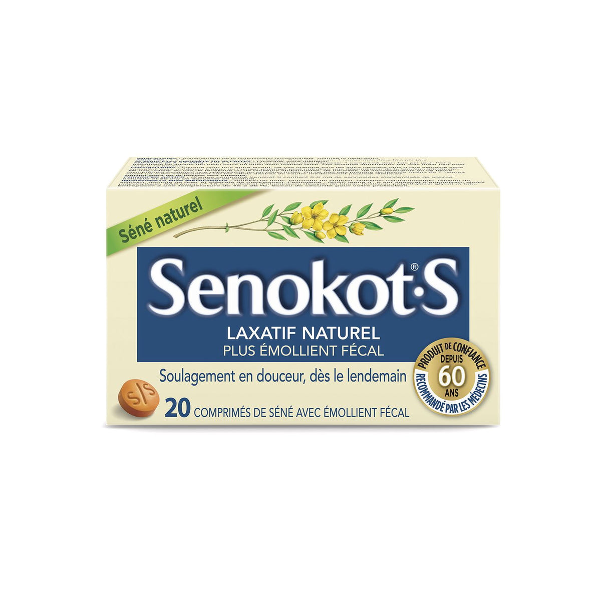 Senokot-S Natural Laxative Plus Stool Softener Tablets, 20 Count