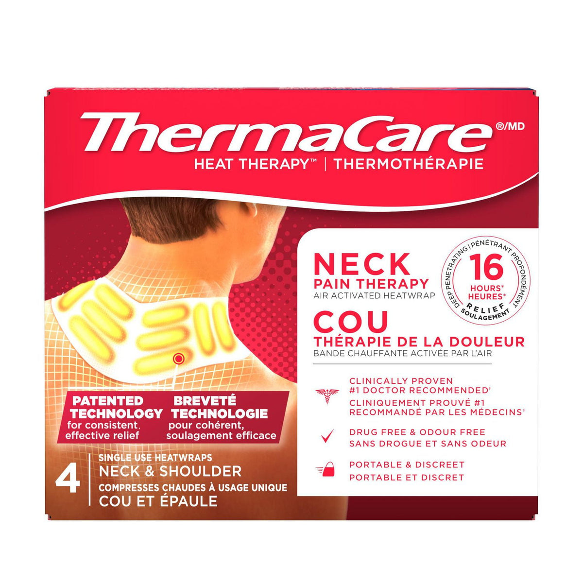 ThermaCare Advanced Neck & Shoulder Heatwraps, 4 Count
