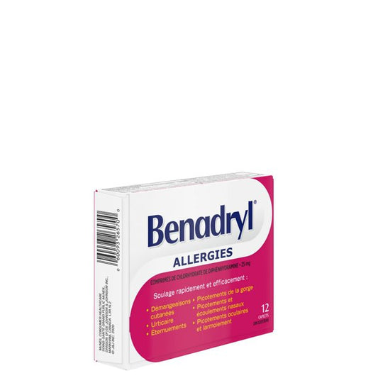 Benadryl Allergy Caplets 25 mg, 12 Caplets