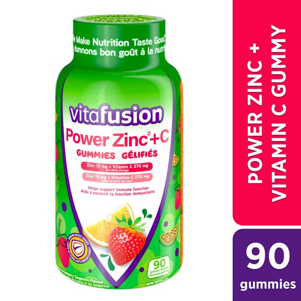 Vitafusion Power Zinc + C Adult Gummy Vitamins, 90 Count