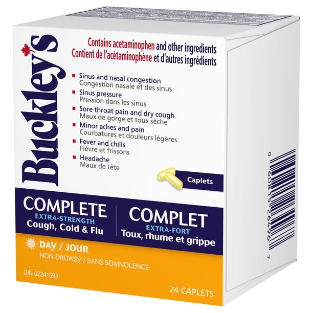 Buckley’s Complete Extra Strength Cough, Cold & Flu Daytime Caplets, 24 Caplets
