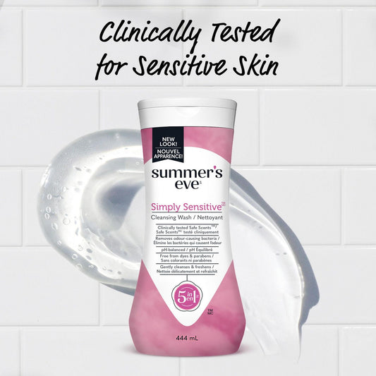 Summer's Eve Simply Sensitive 5-in-1 Cleansing Wash, 444 mL
