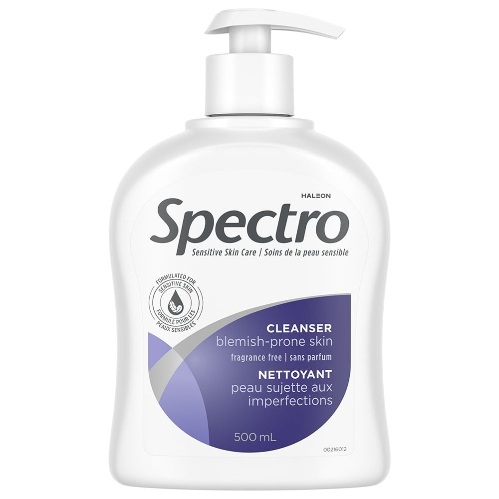 Spectro Facial Cleanser for Blemish-Prone Skin, Fragrance & Dye Free Pump, 500 mL