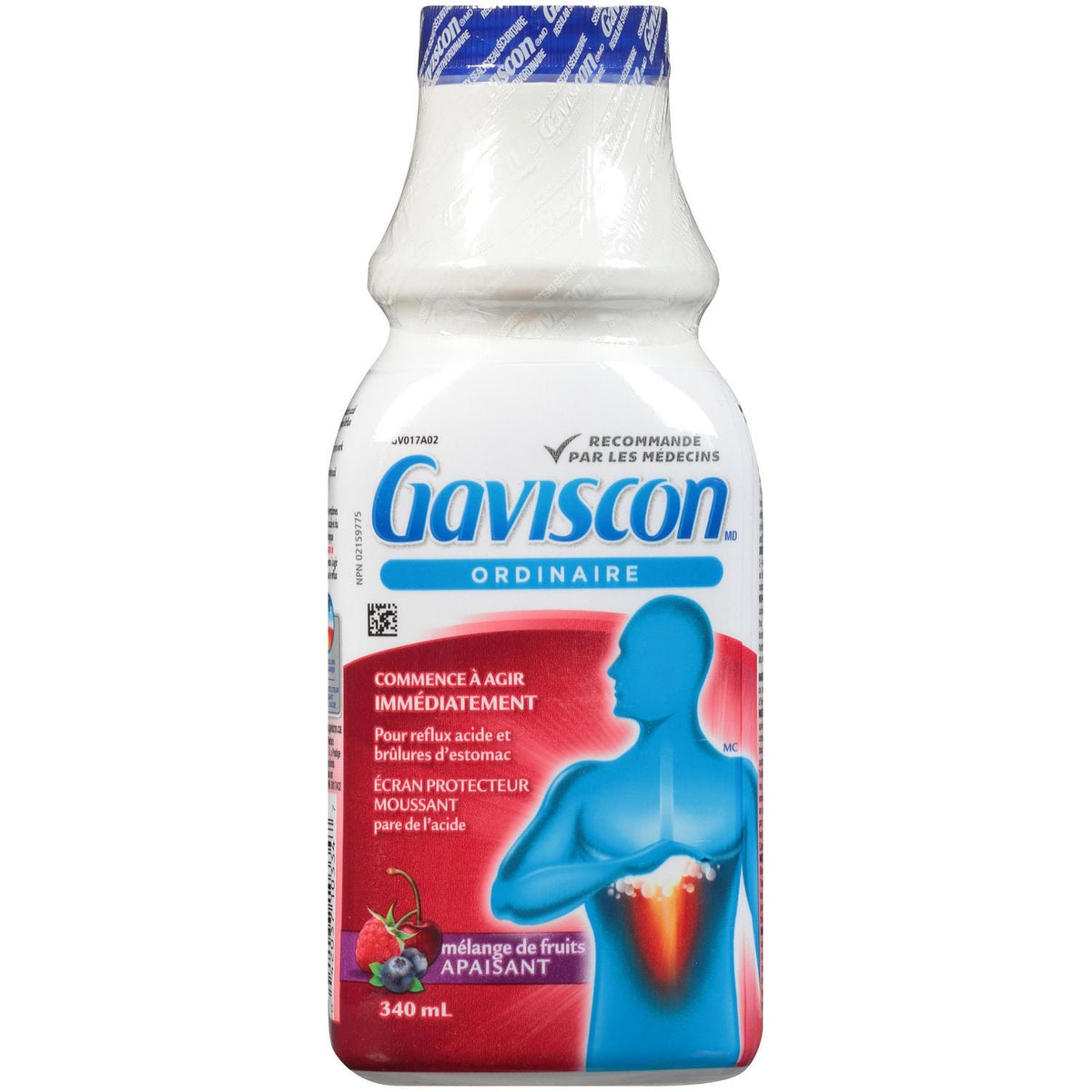 Gaviscon Regular Strength Soothing Fruit Blend Liquid, 340 mL