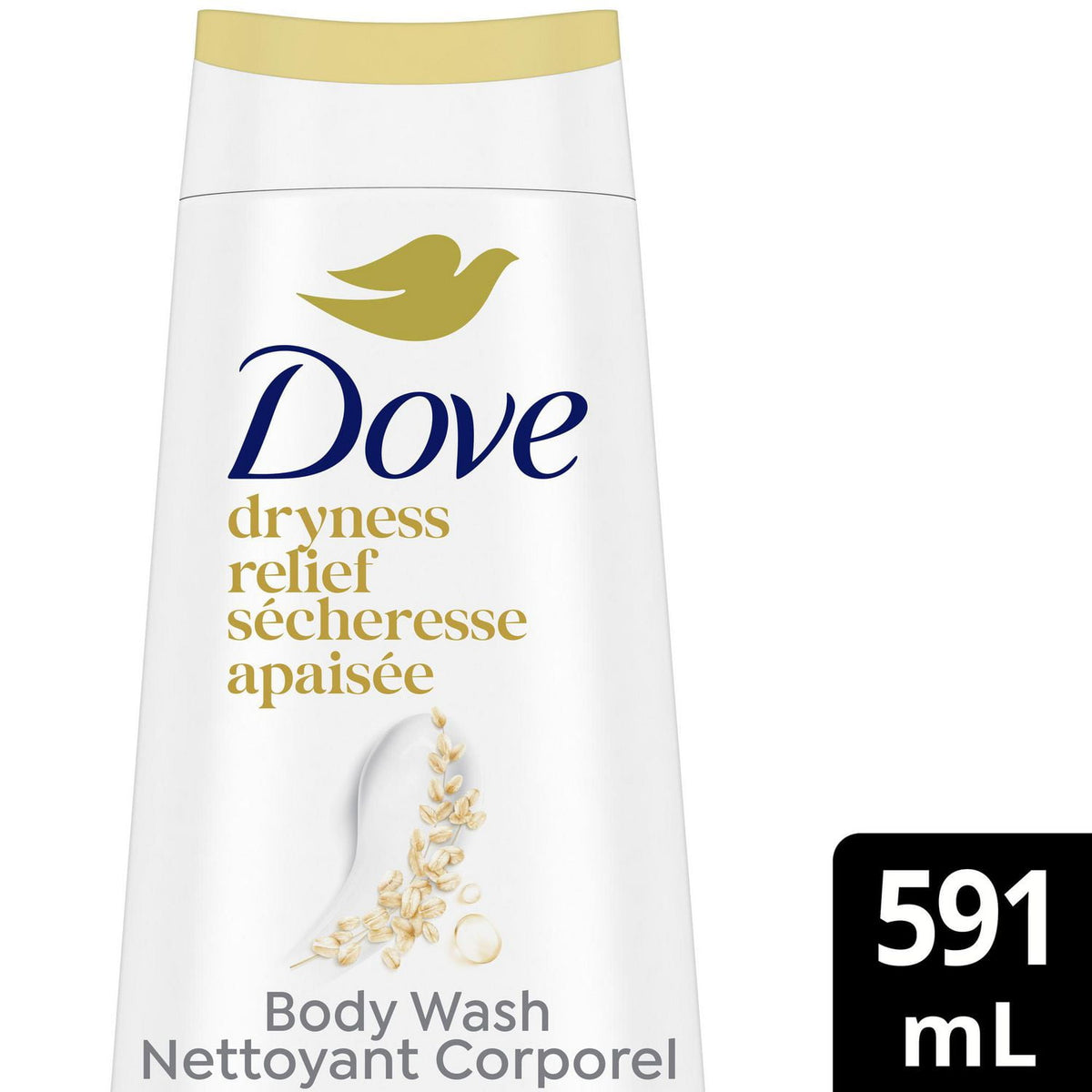 Dove Dryness Relief Oatmeal & Rice Milk Body Wash, 591 mL