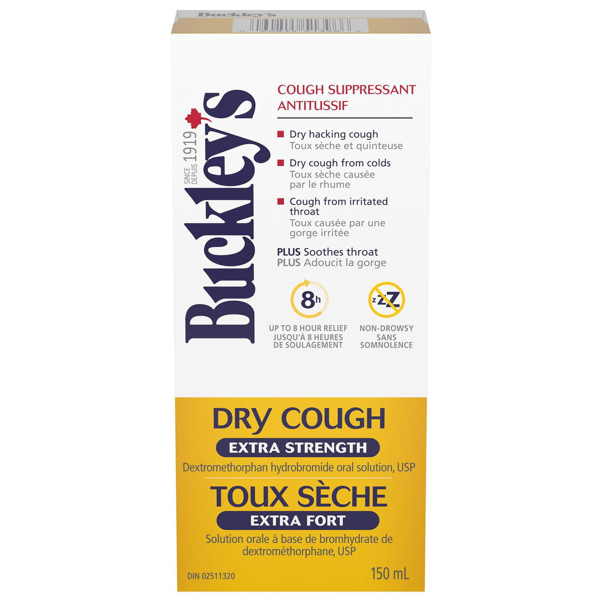 Buckley’s Dry Cough Extra Strength Cough Suppressant Syrup, 150 mL