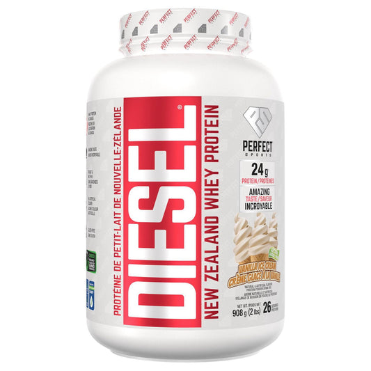 Perfect Sports DIESEL New Zealand Whey Protein Powder, Vanilla Ice Cream, 908 g