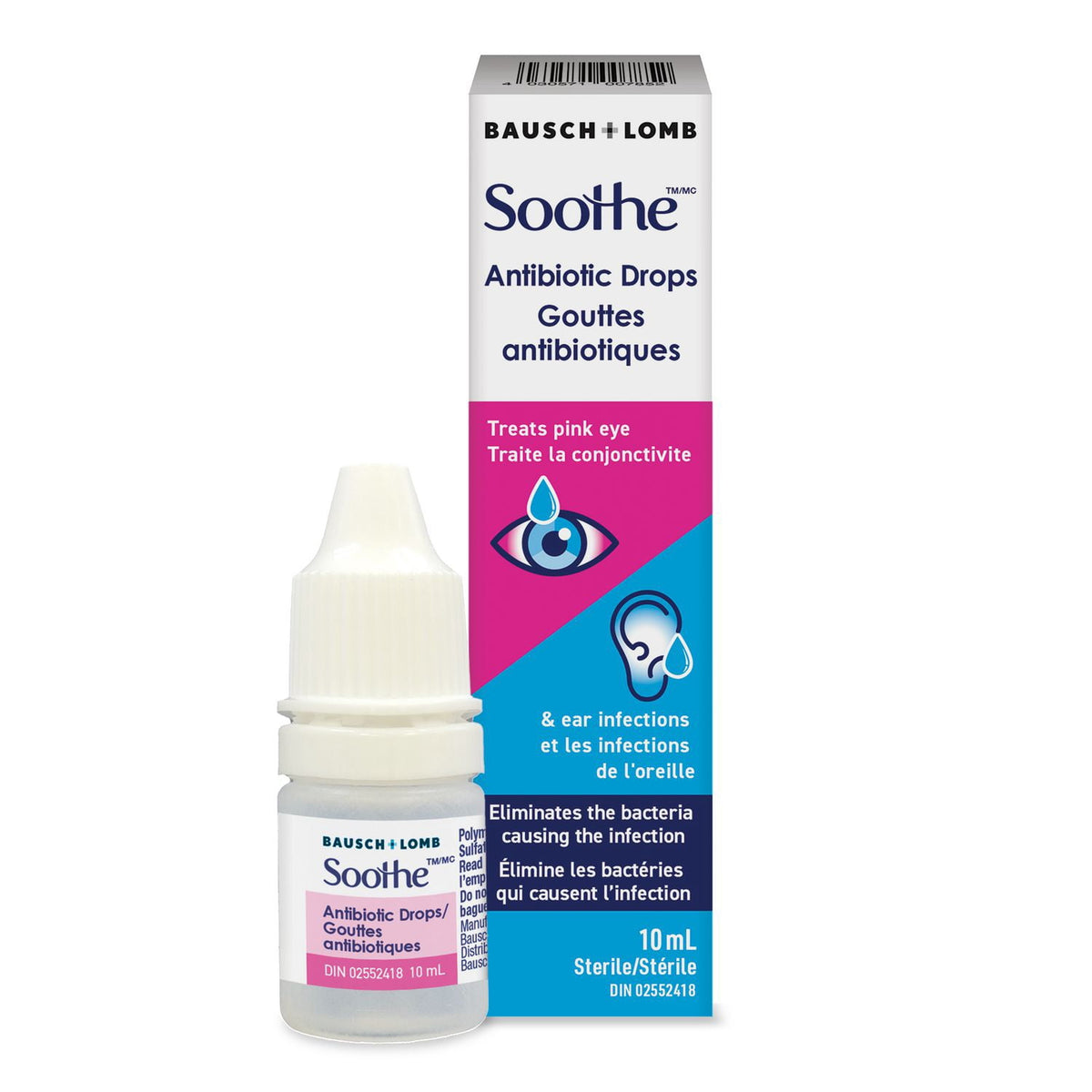 Bausch + Lomb Soothe Antibiotic Eye & Ear Drops, 10 mL