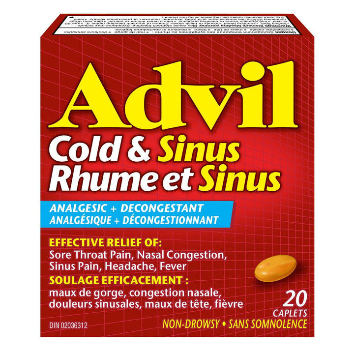 Advil Cold & Sinus Caplets, 20 Caplets
